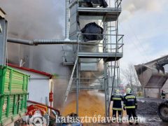 tűz kukoricatárolóban Nyírgyulajban