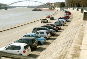 Szeged, Huszár Mátyás rakpart, rakpart, parkolás, autó, forgalom