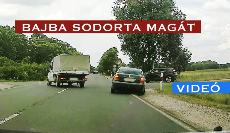 Durva előzést rögzítettek a kamerák Újfehértó előtt, az előzni tilos tábla után