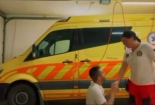 Megható lánykérés az ibrányi mentőállomáson