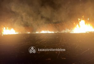 Lángolt a nádas Pátrohánál