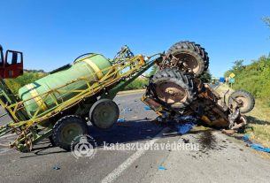 Kamion és mezőgazdasági vontató ütközött egymásnak Szamosbecsnél